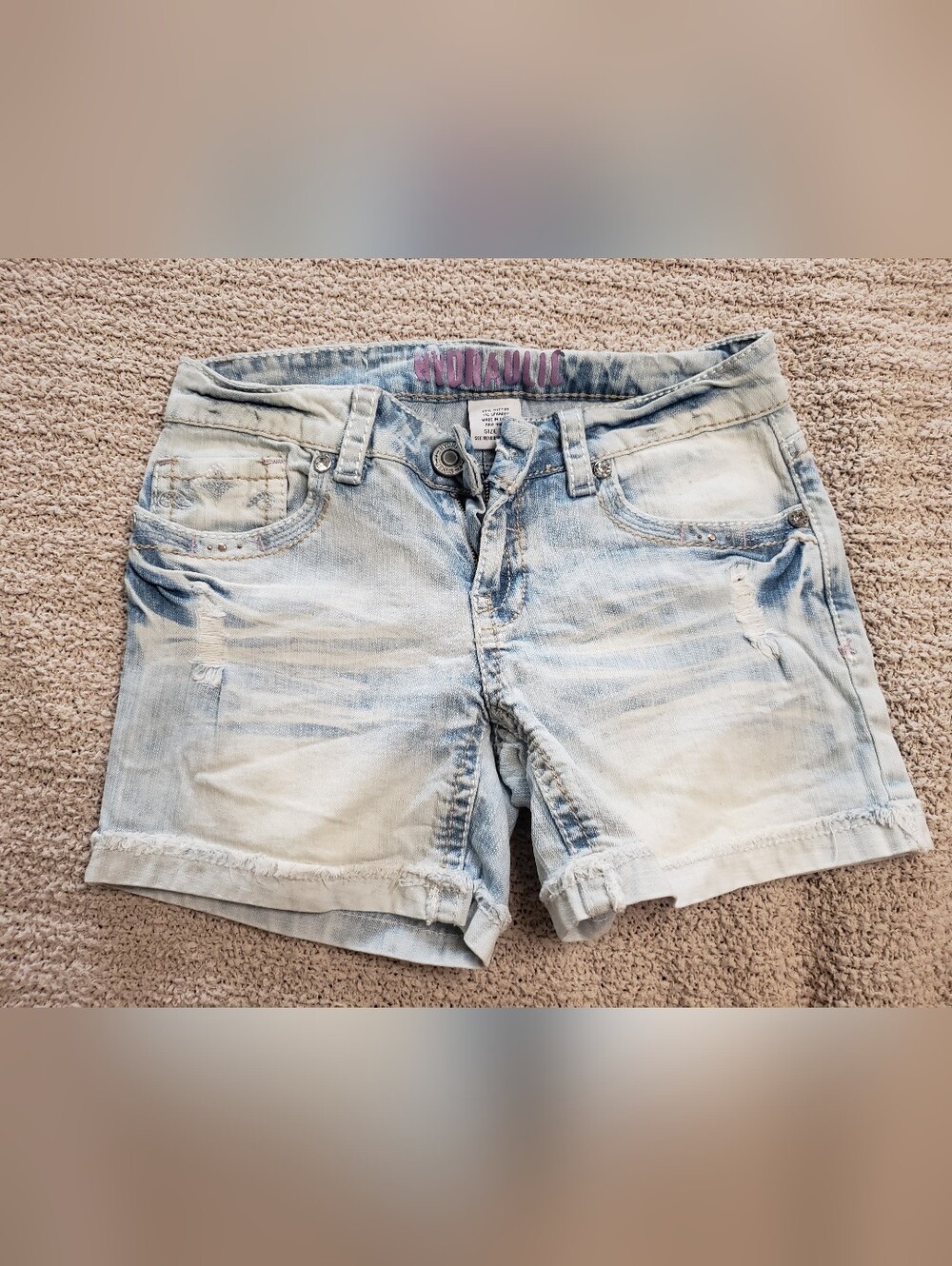 Hydraulic Light Wash Denim Women's Shorts